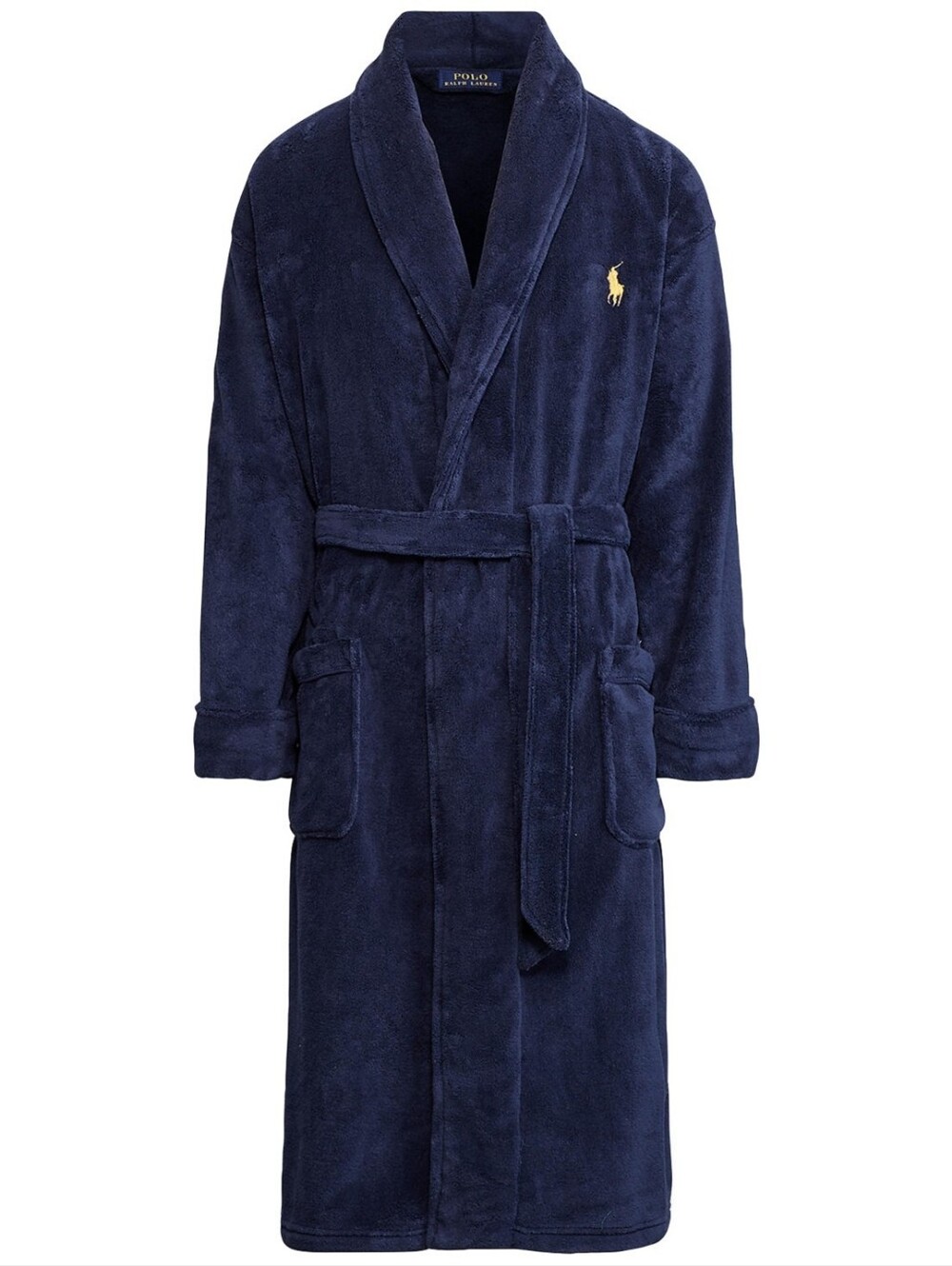 Polo Ralph Lauren Men's Plush Robe - Cruise Navy - Picture 5 of 9